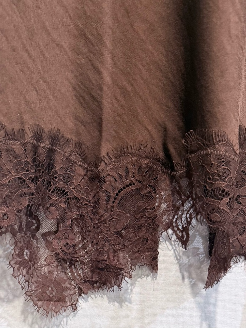 Skies Are Blue Brown Lace-Hem Slip Skirt Size Small NWT - Picture 7 of 12